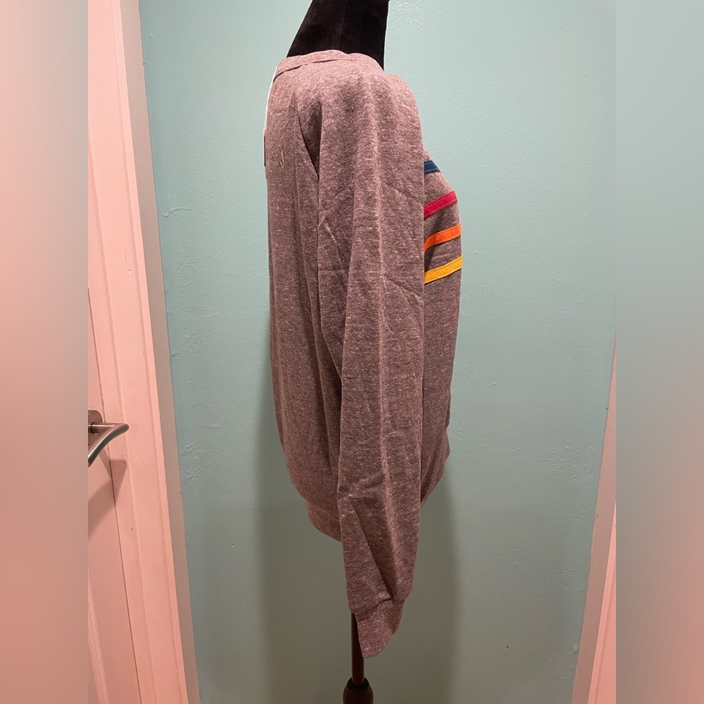 NWT Aviator Nation Daydream pullover sweatshirt in heather gray - S - Picture 3 of 8
